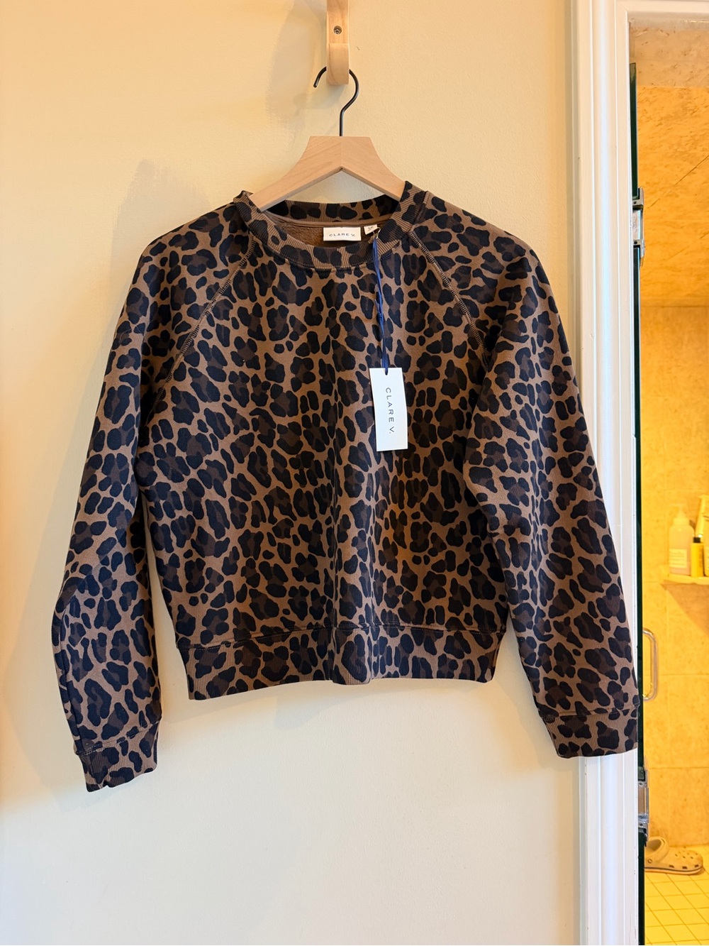 Clare V Le Court Sweatshirt - Chocolate Jaguar NWT $195